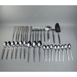 Vintage EKCO Eterna MONTALO Stainless Steel Flatware 29 + 6 Serving Pieces Korea